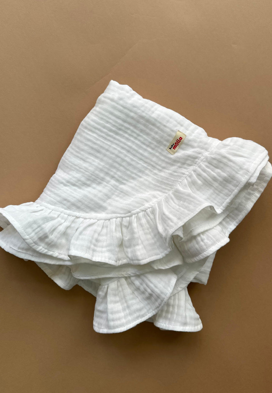 Frill Muslin Blanket -  115x115cm