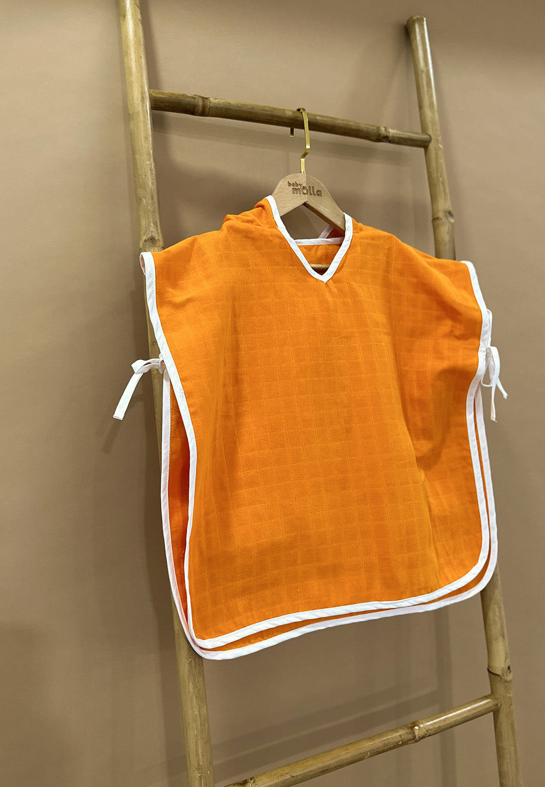 Orange Muslin Poncho