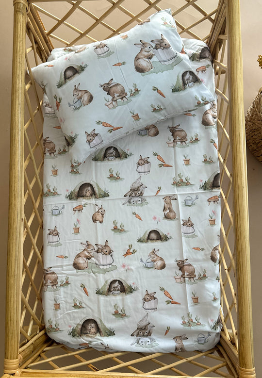 Rabbits Crib sheet + pillow case