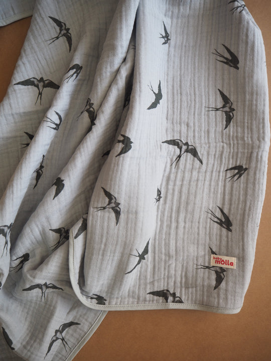 4 Layer Muslin Blanket ~ Birds
